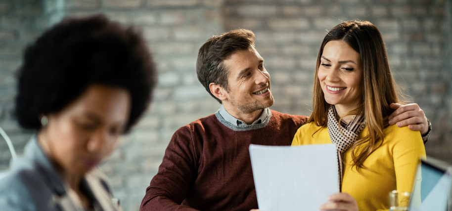 People receiving advice for their debts
